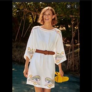 Boden Briana Embroidered Linen Dress